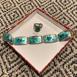 Costume jewelry- bracelet and adjustable ring